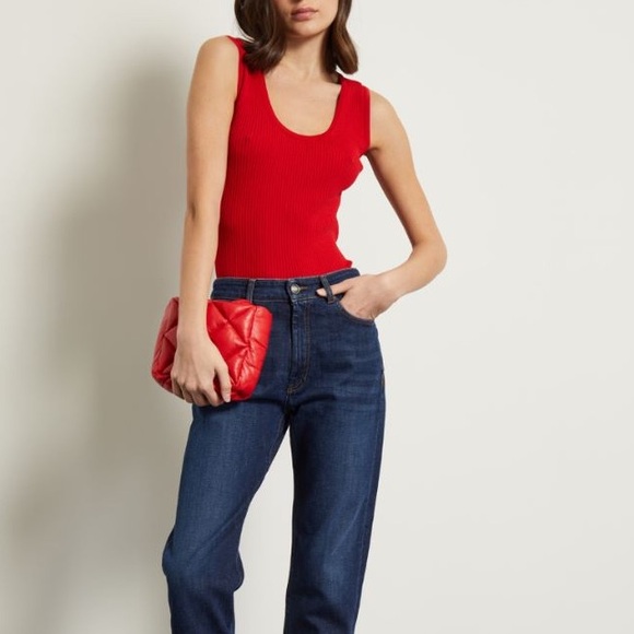 NWOT Max Mara Studio Label-cut Ribbed Knit Top Size: Medium US4/6 Summer/ Fall - Picture 2 of 12